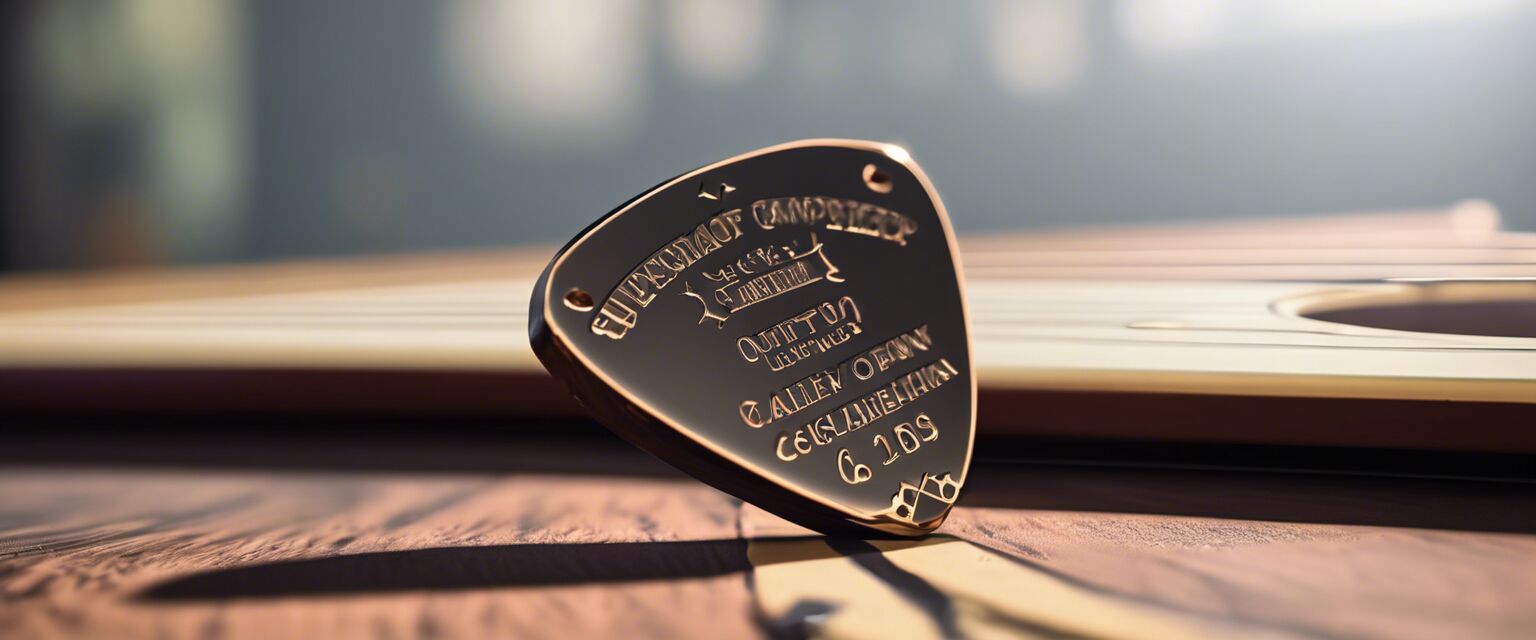 Engraved personalized guitar pick