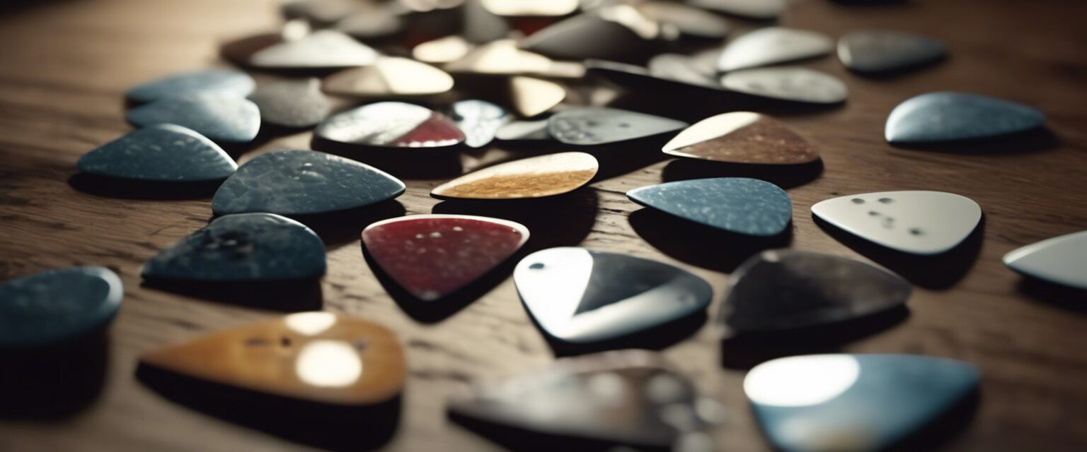 Comparison of different guitar pick sizes