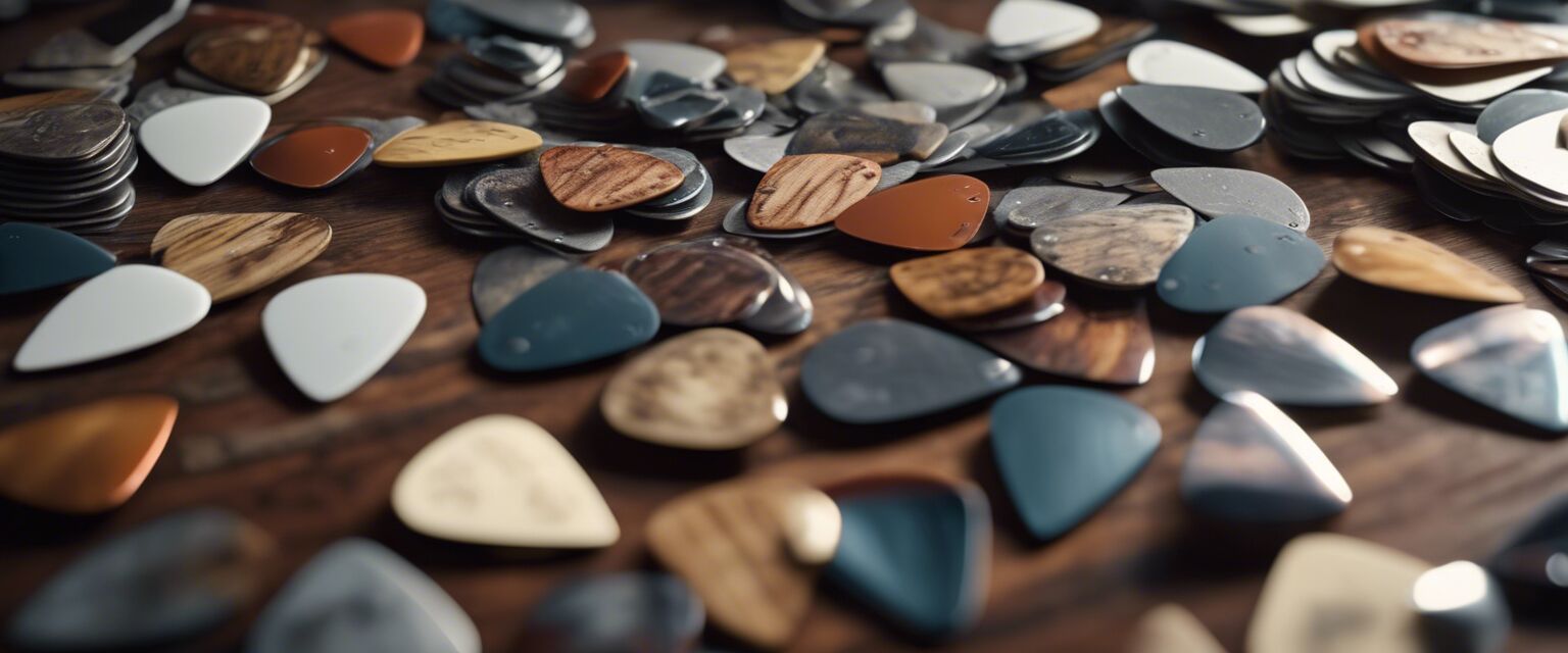 Various guitar pick materials