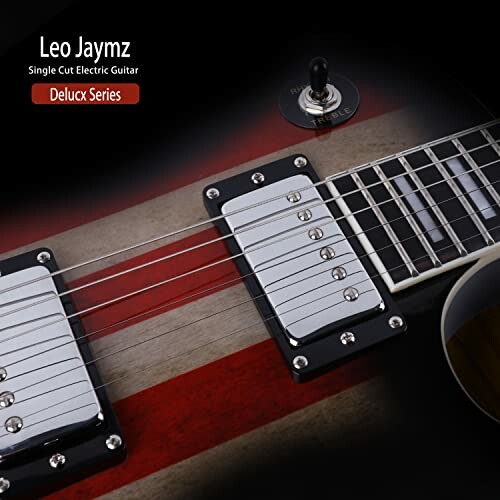 Leo Jaymz single cut electric guitar with toggle switch and pickups.