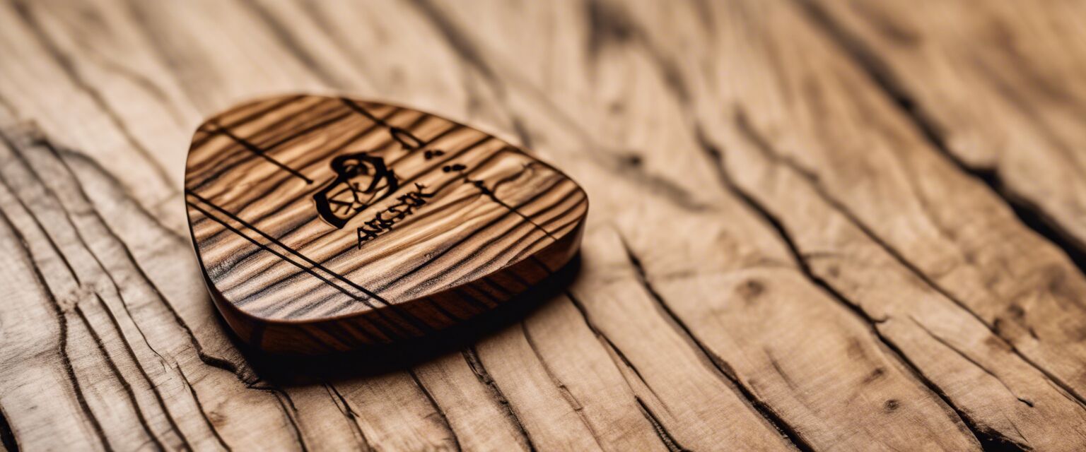 Wooden personalized guitar pick